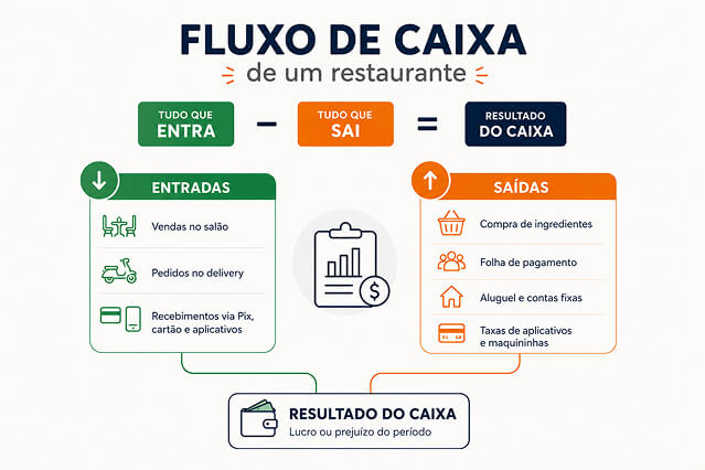 fluxo de caixa em restaurante